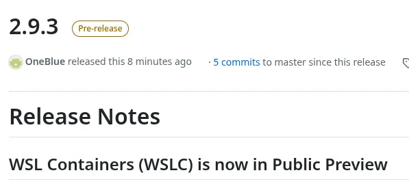 WSLC preview in WSL release