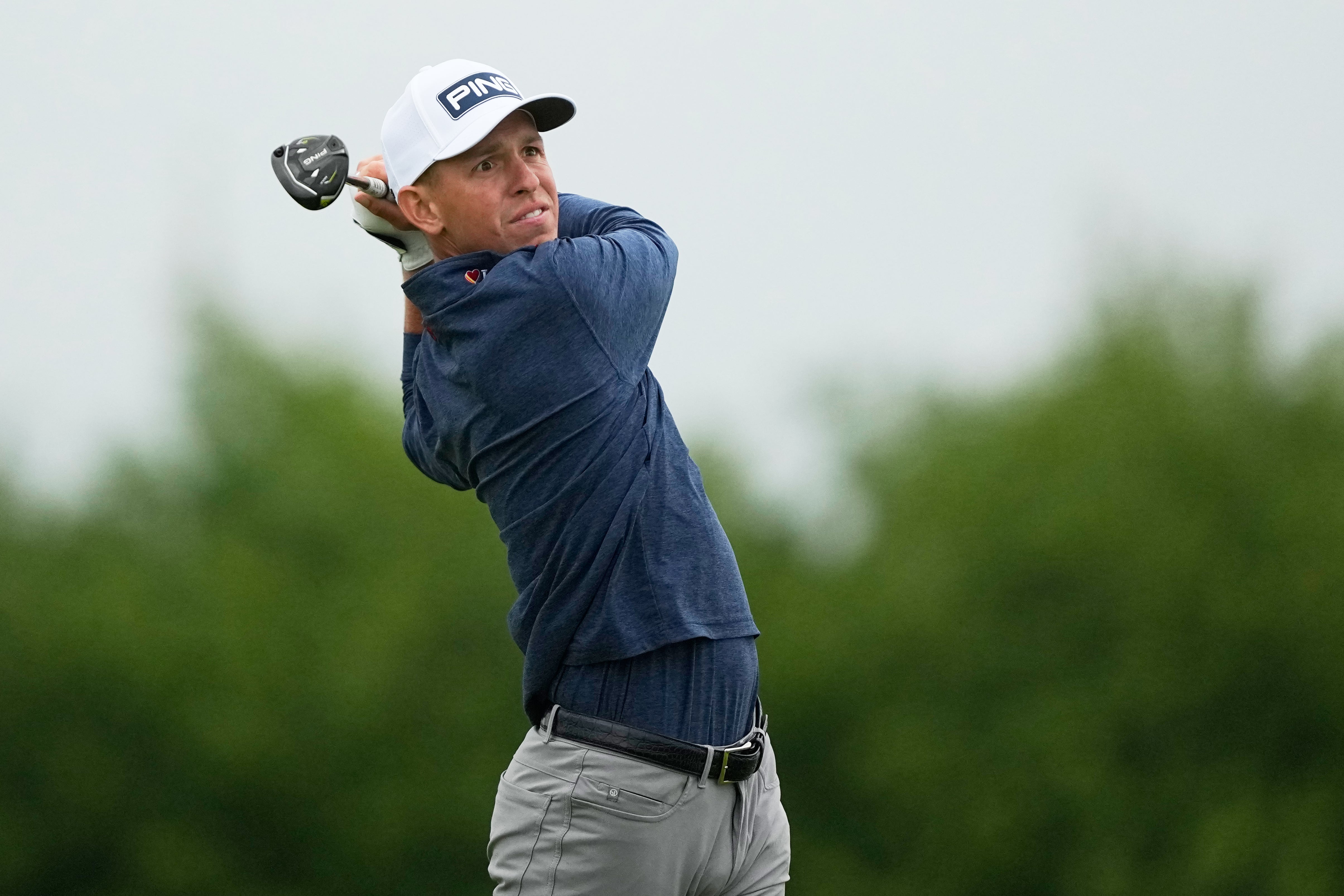 Sam Stevens held the clubhouse lead (Gerald Herbert/AP)