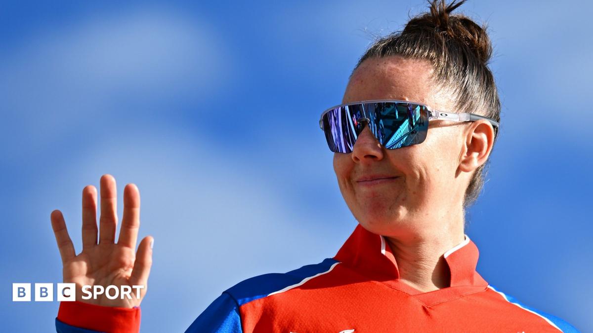 Linsey Smith celebrates a wicket
