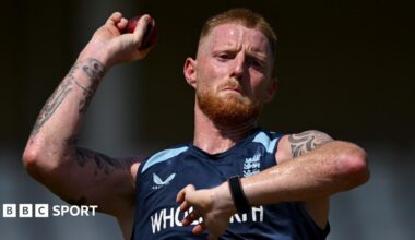 Ben Stokes prepares to bowl in the nets