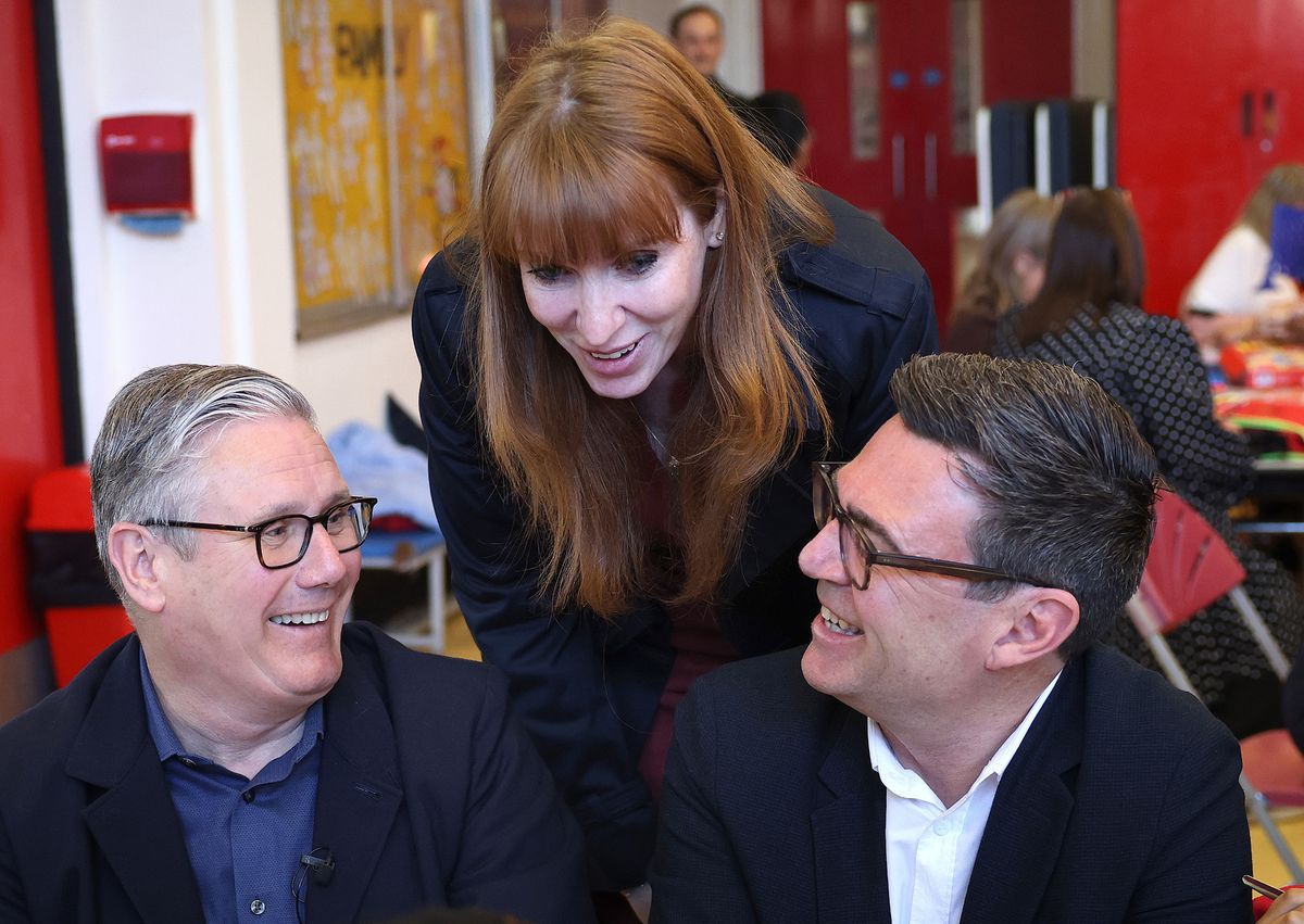 Keir Starmer, Angela Rayner and Andy Burnham together in a show of unity