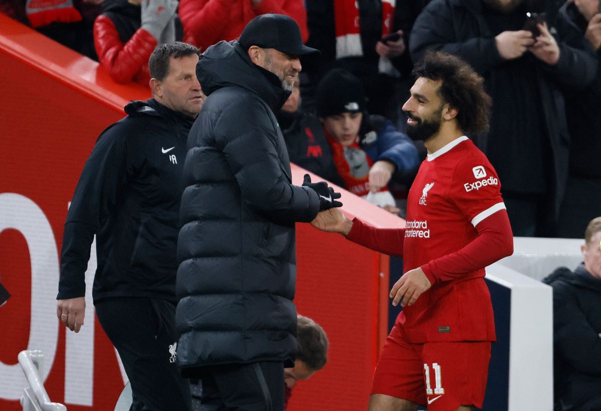 Jurgen Klopp and Mohamed Salah during their time together at Liverpool