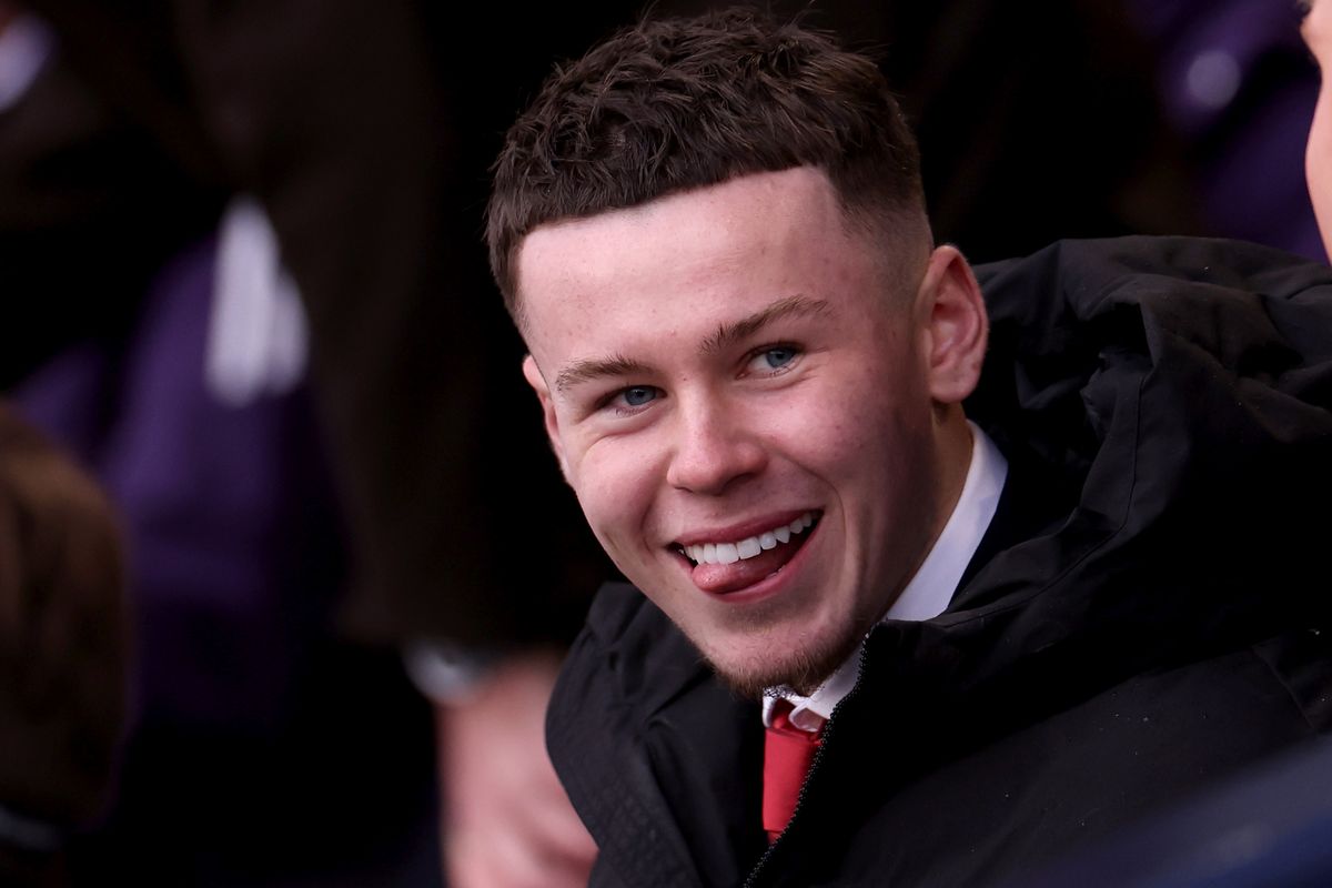 Kai Rooney is seen in attendance for the FA Youth Cup Final match between Manchester City and Manchester United at Joie Stadium on May 14, 2026 in Manchester, England.