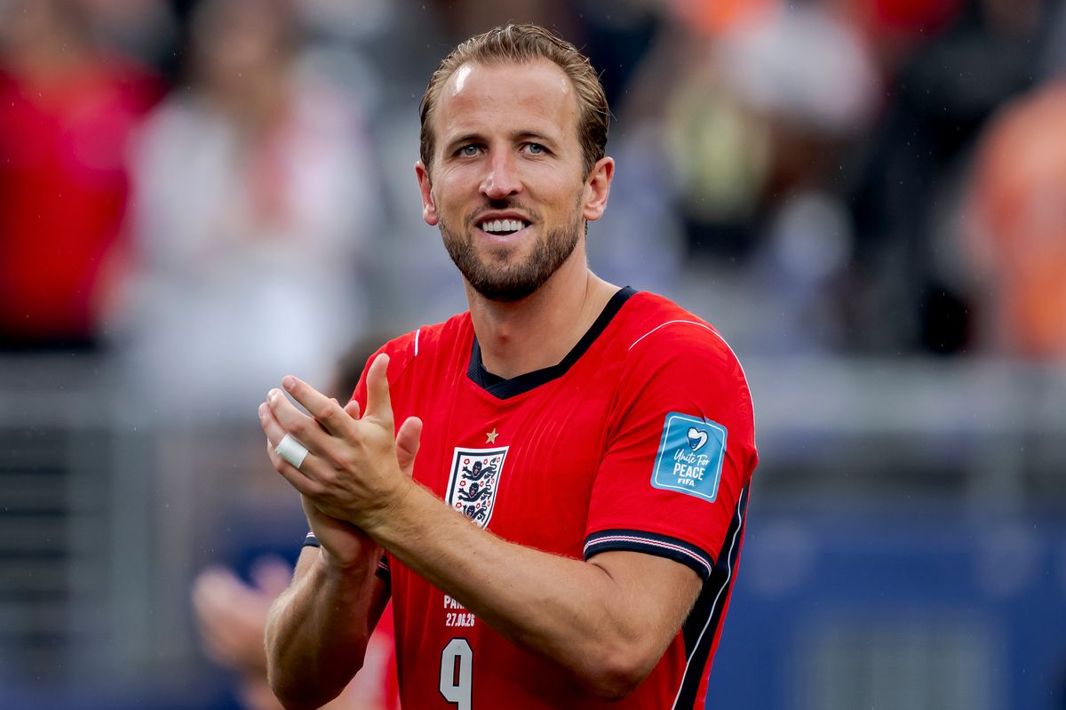 NEW YORK/NEW JERSEY, UNITED STATES - JUNE 27: Harry Kane of England celebrates the victory during the World Cup match between Panama v England at the New York/New Jersey Stadium on June 27, 2026 in New York/New Jersey United States (Photo by Jussi Eskola/Soccrates/Getty Images)