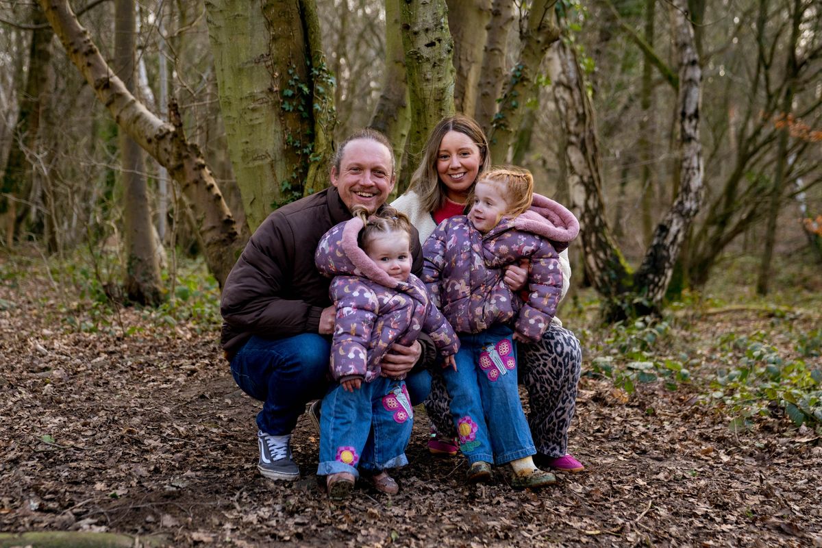 Holly with her partner Liam and their two children Indigo and Orla