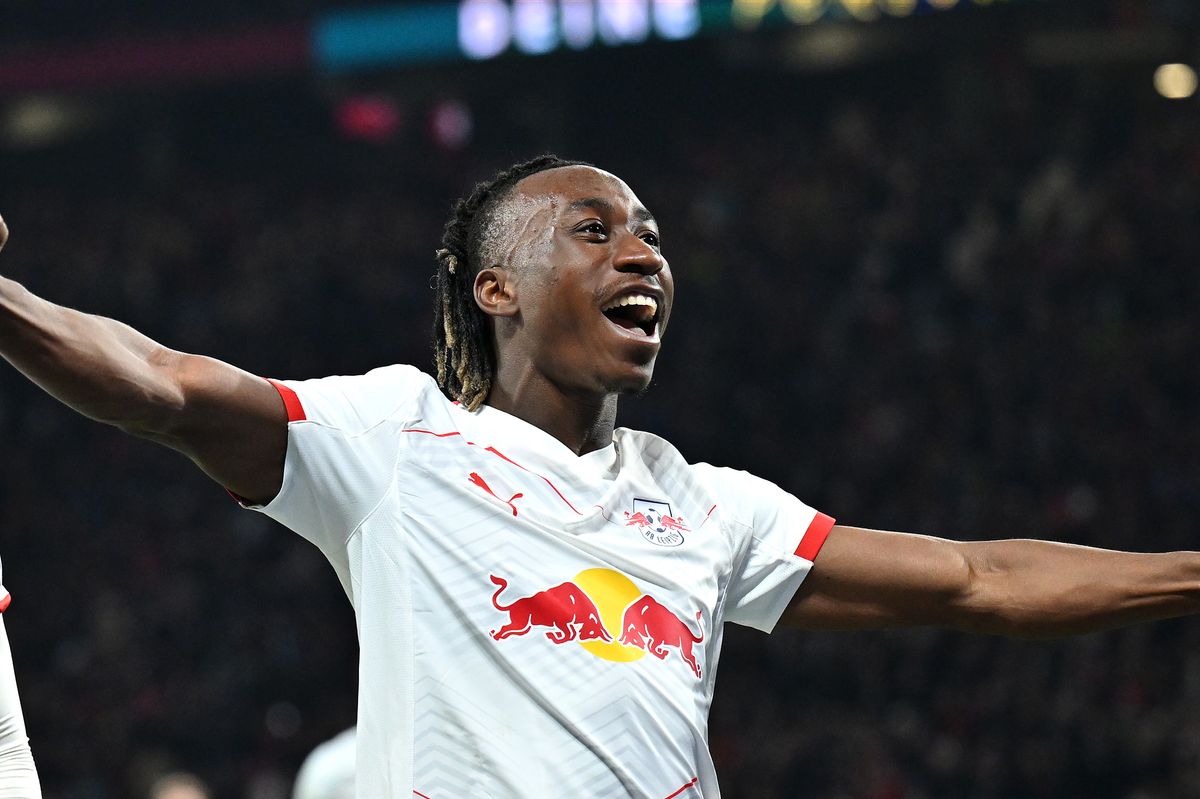 Yan Diomande celebrating