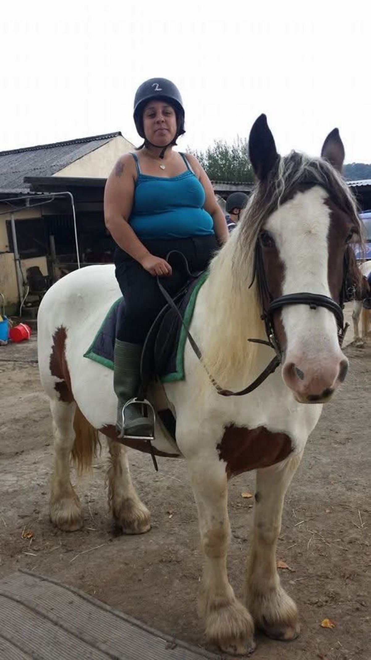 Michelle Siderfin, before she lost weight. // A 16.5st mum with diabetes lost more than 7st - after a plastic deckchair gave way beneath her on holiday. Michelle Siderfin, 47, began gaining weight after having children Jonathan, 29 and Kerri, 26. She spent years "yo-yo dieting" but always regained the weight and was diagnosed with type two diabetes. Determined to make a change after a deckchair broke when she sat down for a drink on holiday, she joined Slimming World.