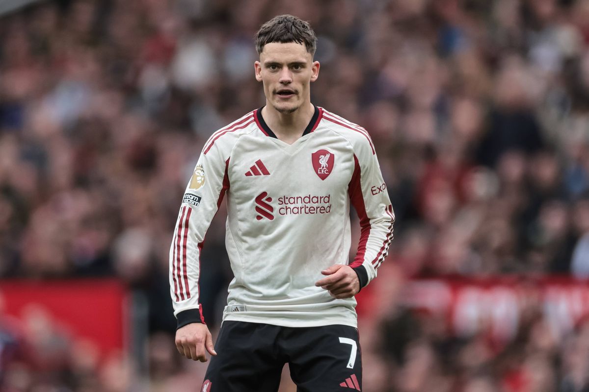 Florian Wirtz during the Premier League match between Manchester United and Liverpool at Old Trafford. 