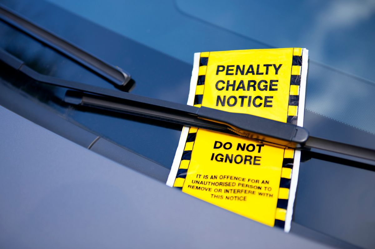 Parking ticket on windscreen