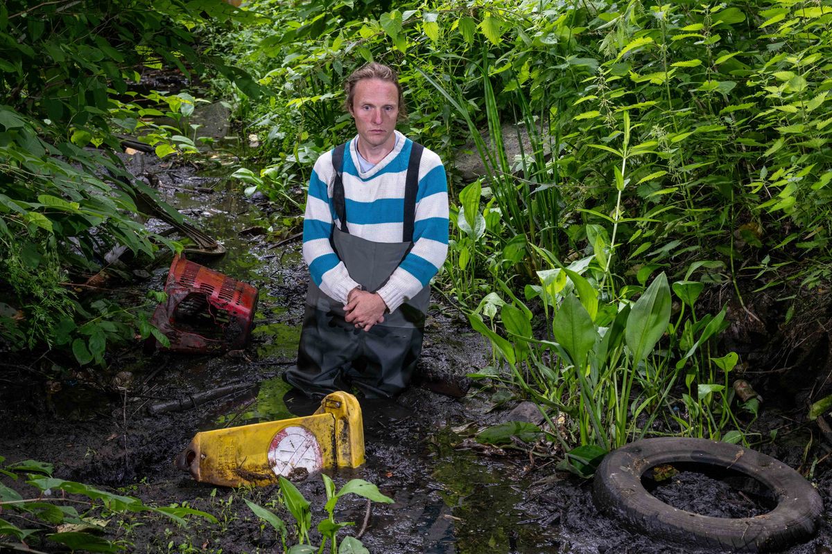Paul in part of Alders Brook in Ilford