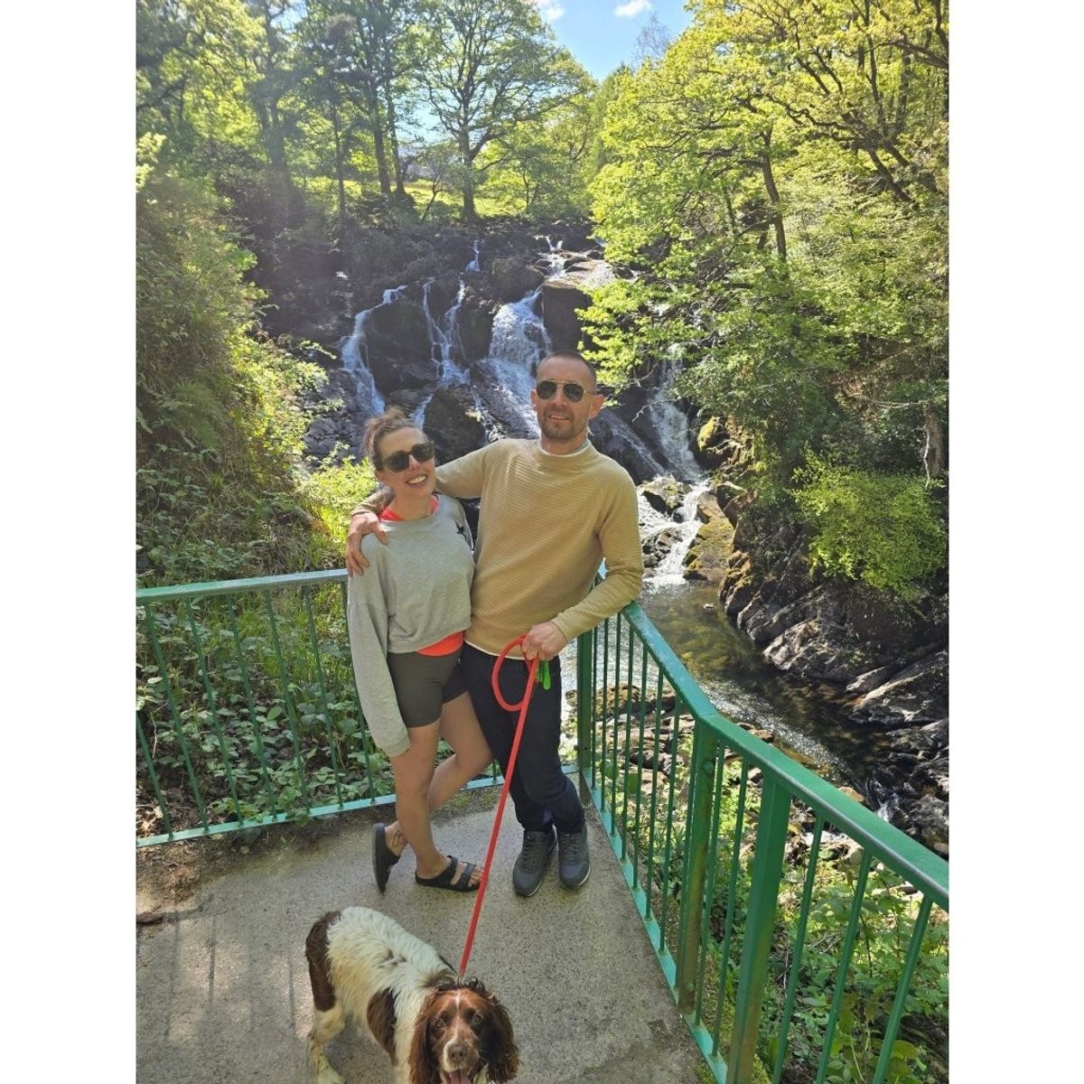 Sally and Ilsley with a dog