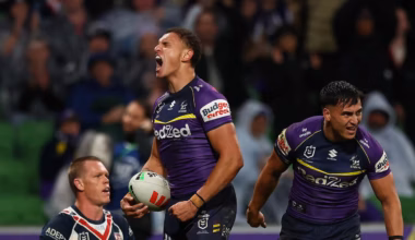 The Melbourne Storm are encouraging fans to tackle mental health together. Picture: Daniel Pockett/Getty Images