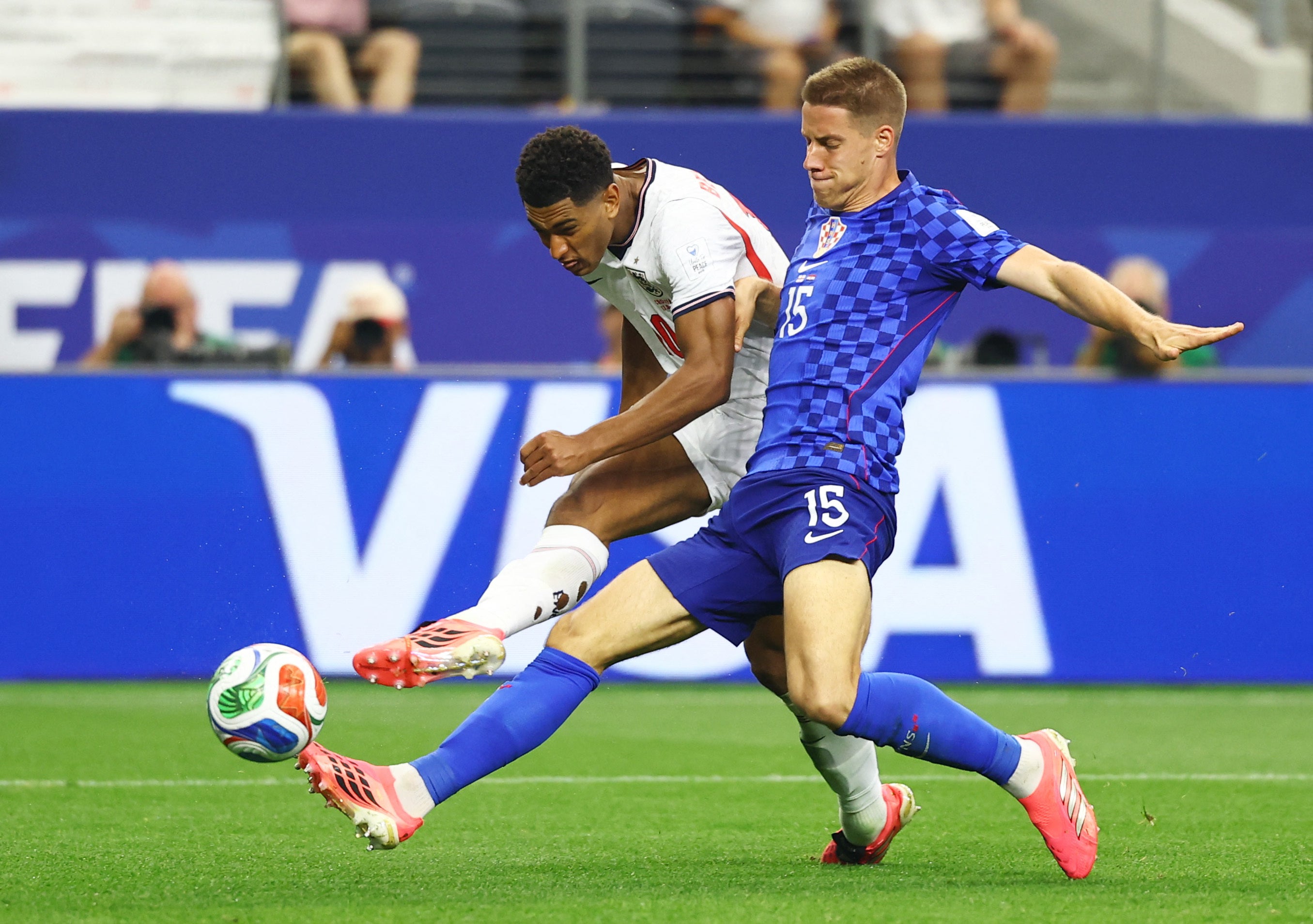 Bellingham fires home England’s third goal of the game