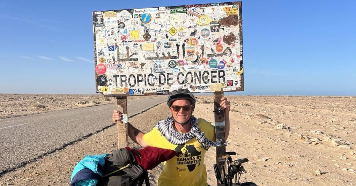 East Lothian man cycling across Africa on a folding bike