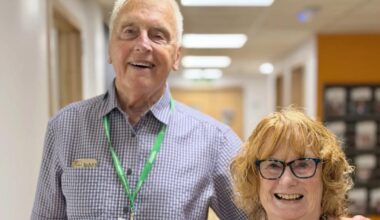 Breast cancer survivor volunteering at King's Lynn hospital