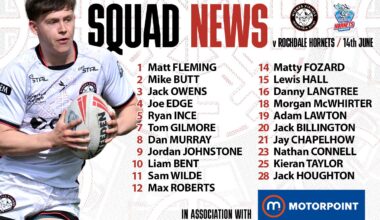 Squad news: Rochdale Hornets (H)