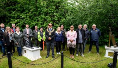 Cow, greyhound, and cricket statues unveiled in Westhoughton