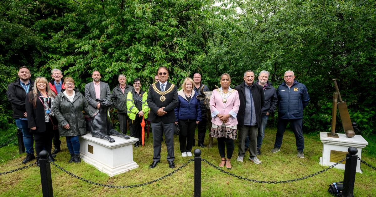 Cow, greyhound, and cricket statues unveiled in Westhoughton
