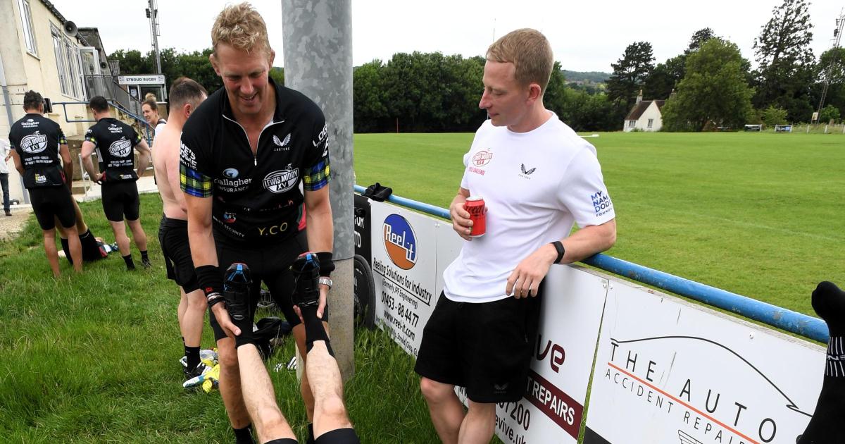 Lewis Moody seen in Stroud during MND cycling challenge