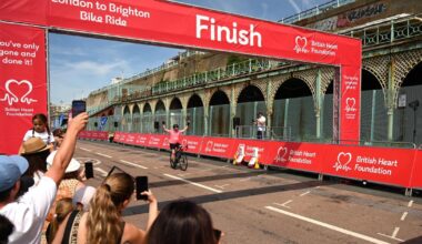 Cyclists take part in London to Brighton charity bike ride