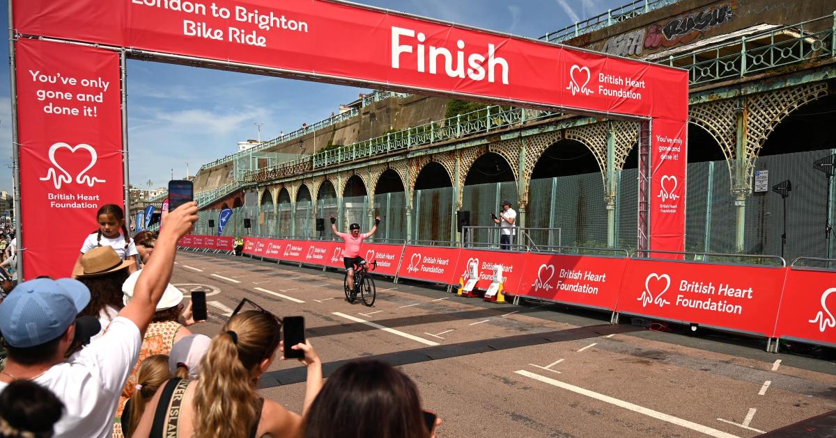 Cyclists take part in London to Brighton charity bike ride