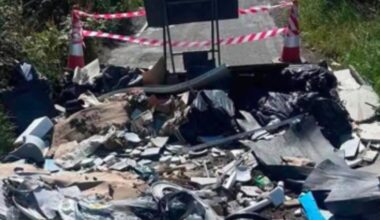 Green Lane in Marshfield made impassable by rubbish