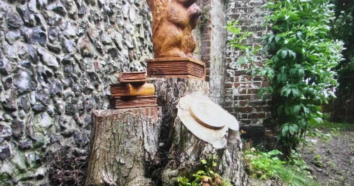 Squirrel sculpture stolen from Old Library Wood in Norwich