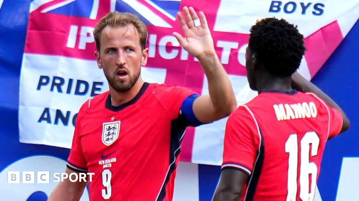 Harry Kane during England's pre-World Cup friendly against New Zealand in Tampa.