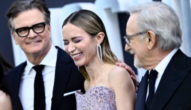 Emily Blunt and Colin Firth join Steven Spielberg at London premiere of new movie Disclosure Day