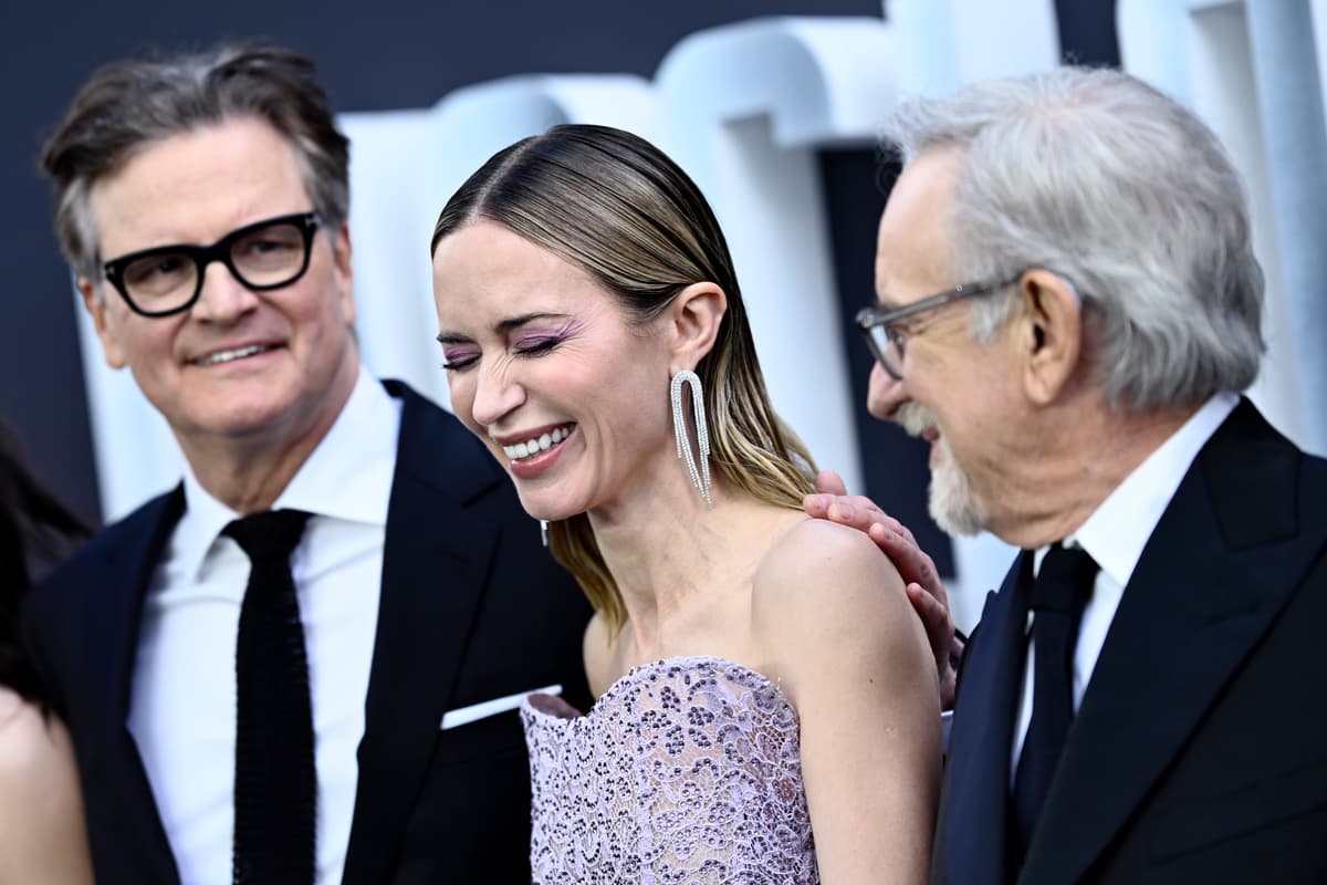 Emily Blunt and Colin Firth join Steven Spielberg at London premiere of new movie Disclosure Day