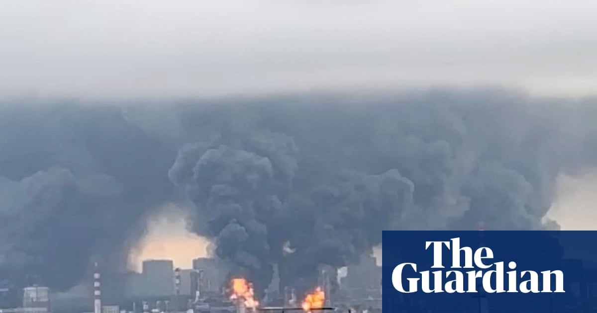 Russian oil refinery on fire after barrage of Ukrainian drones strike Moscow | Russia