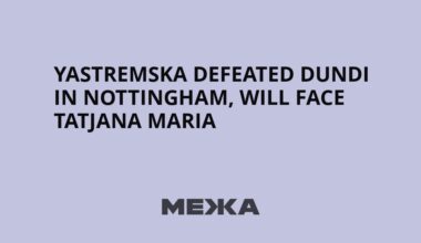 Yastremska defeated Dundi in Nottingham, will face Tatjana Maria