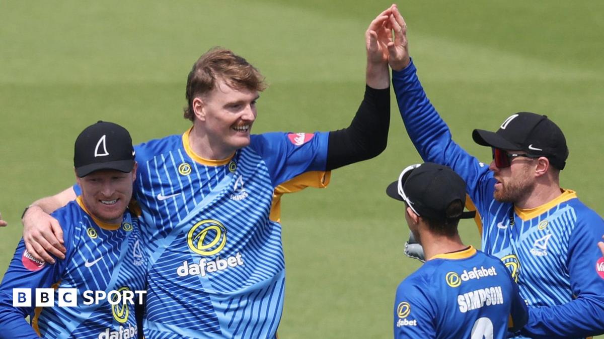 Sean Hunt takes a wicket for Sussex