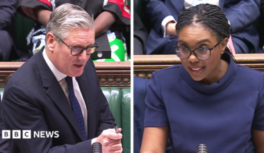 Keir Starmer and Kemi Badenoch clash over defence spending at PMQs - live updates