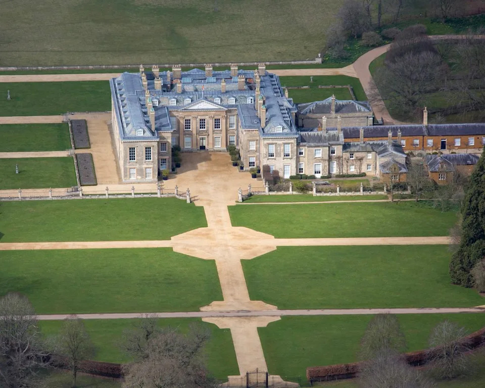 Aerial view of Althorp, the Spencer family home where Princess Diana is buried.Credit: David Goddard/Getty