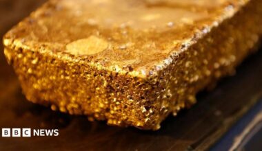 large bar of unrefined gold