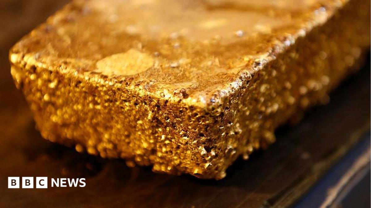 large bar of unrefined gold