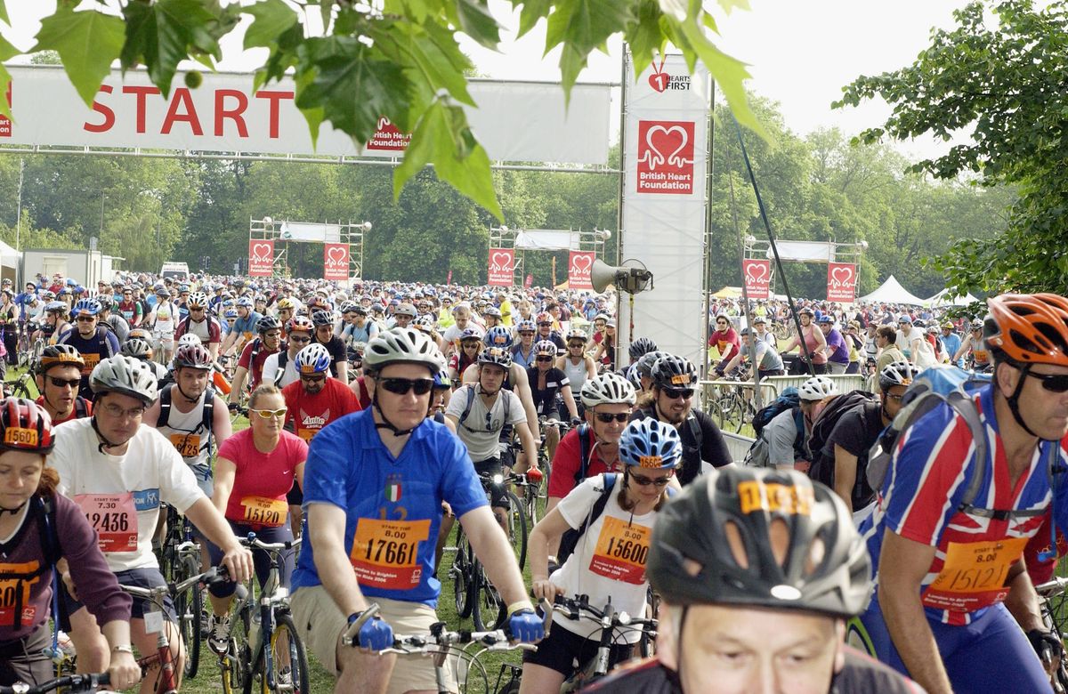 The sold-out 55-mile ride in aid of the British Heart Foundation starts at Clapham Common