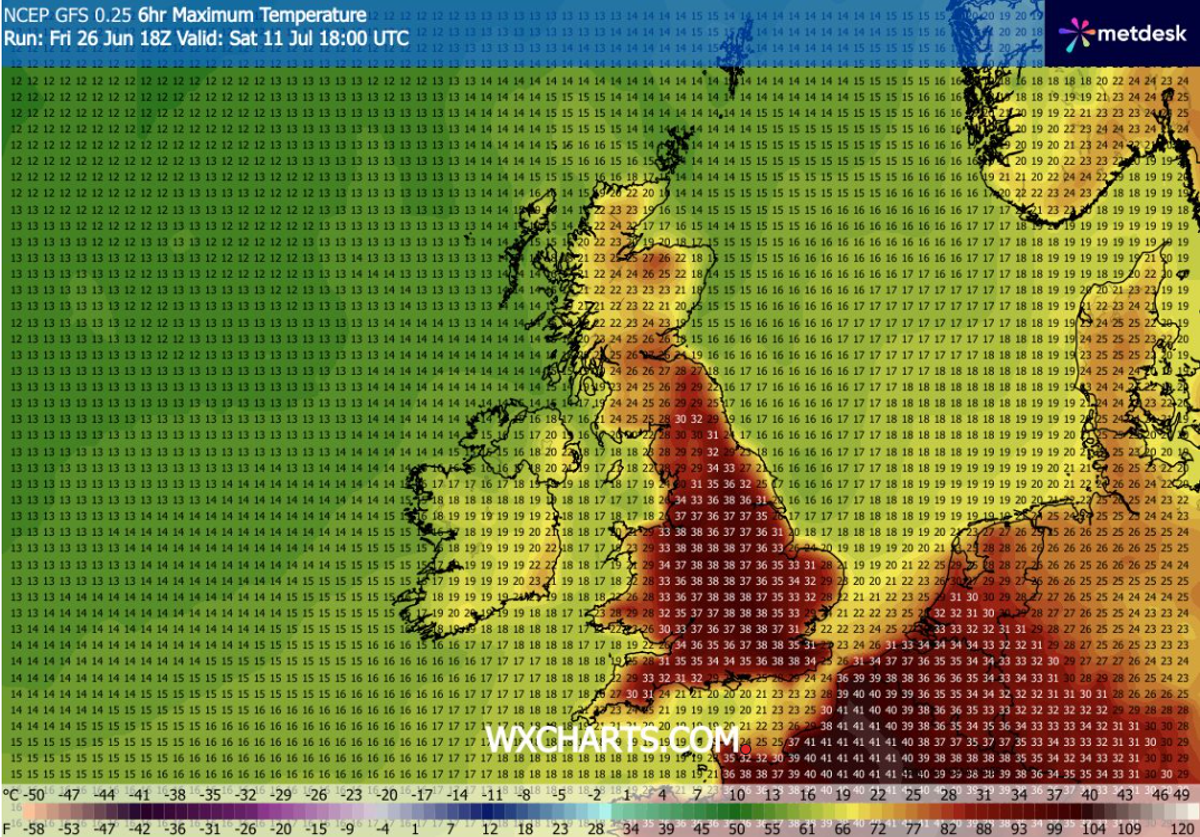 UK weather map