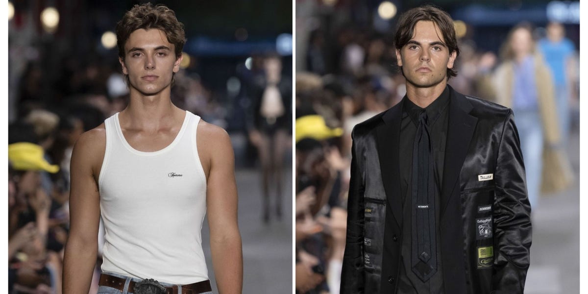 Britney Spears's sons just made their surprise catwalk debut at the Vetements menswear show