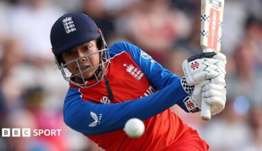 Smriti Mandhana plays into the leg side