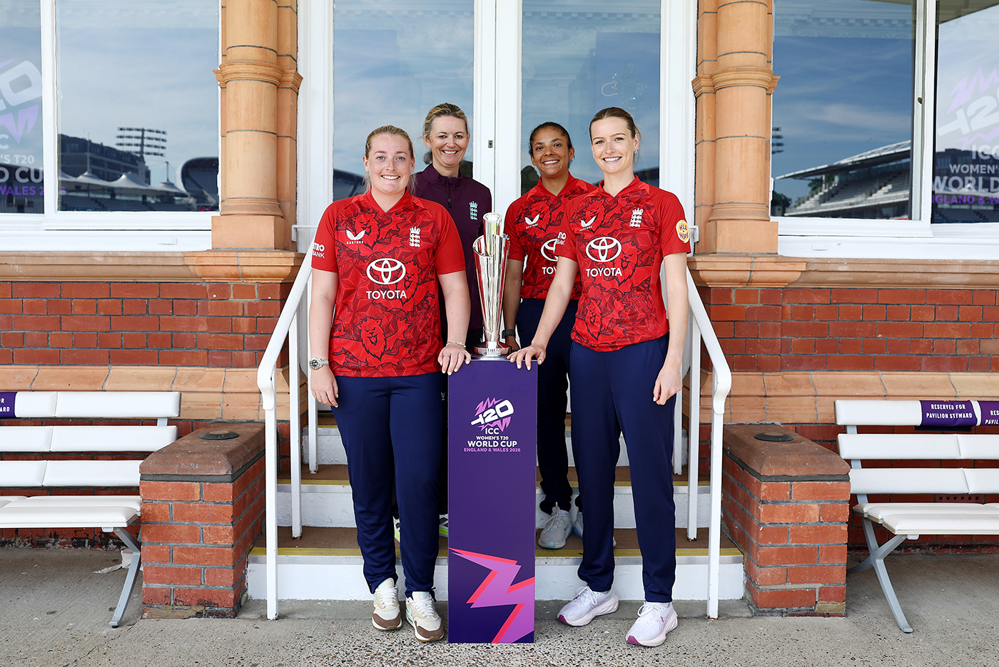 Ladies who launch: from left, Sophie Ecclestone, Edwards, Sophia Dunkley and Lauren Bell at Lord's in May last year at a promo event for this year's T20 World Cup Ladies who launch: from left, Sophie Ecclestone, Edwards, Sophia Dunkley and Lauren Bell at Lord's in May last year at a promo event for this year's T20 World Cup