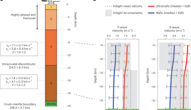 Seismic evidence for a melt-depleted lower crust and transcrustal magmatism on Mars