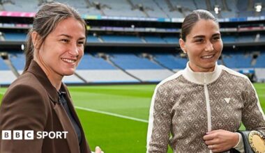 Katie Taylor and Flora Pili at Croke Park
