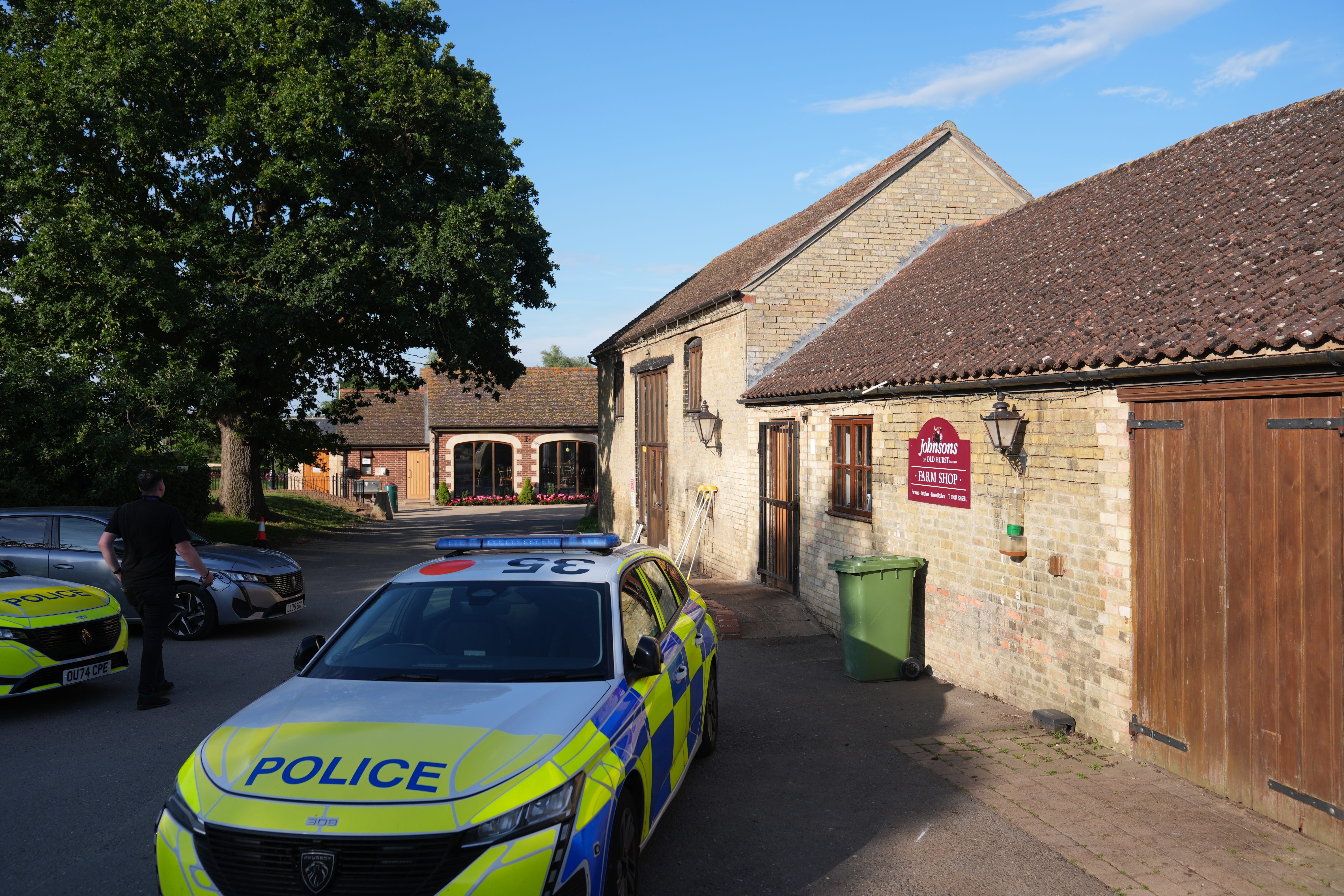 Police at Johnsons of Old Hurst, in Huntingdonshire