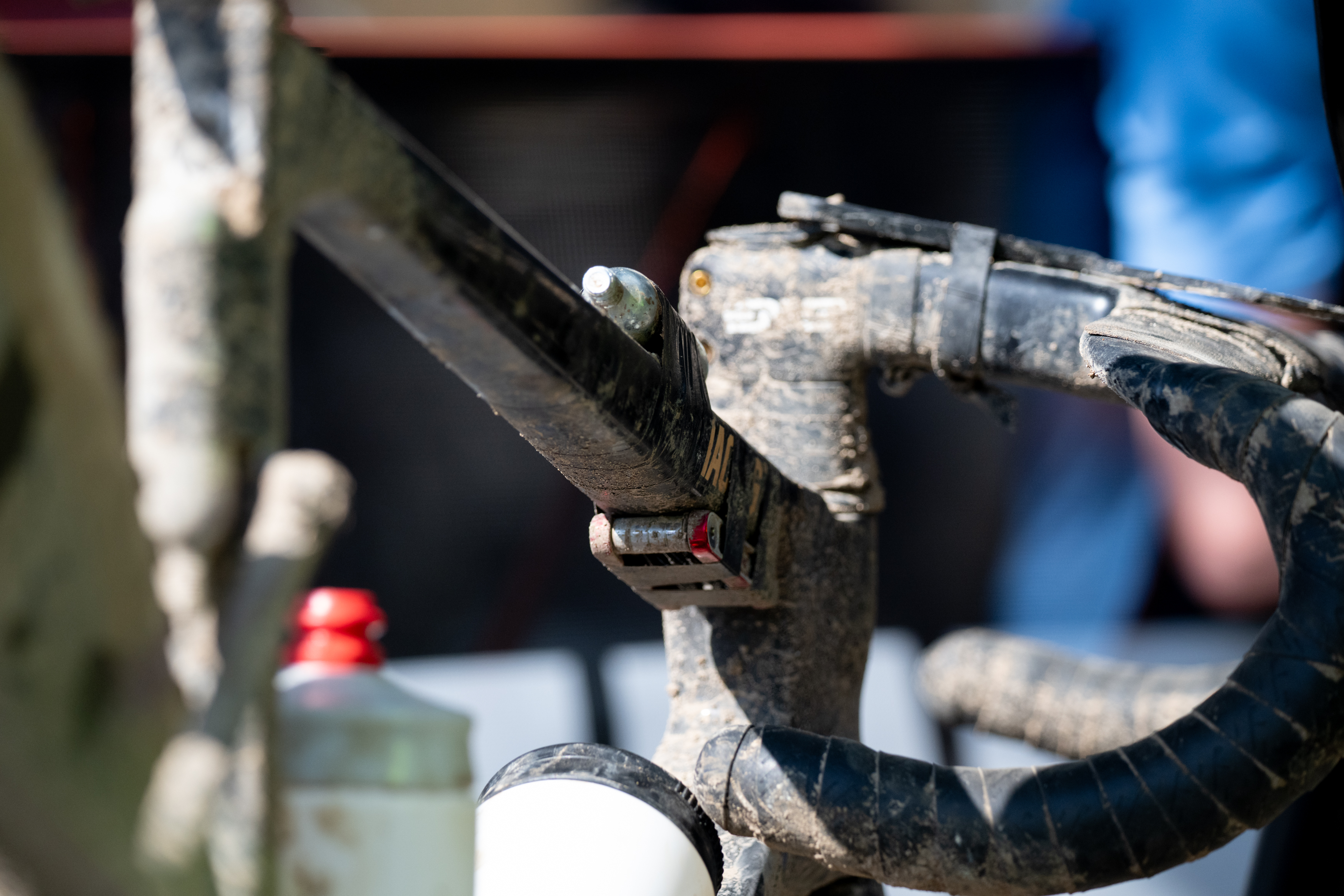Photos of the bikes from the finish line of Unbound Gravel 2026