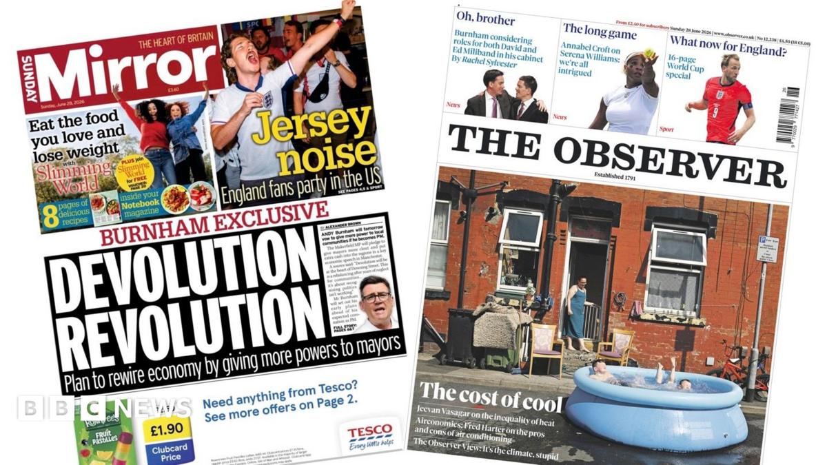 The headline on the front page of the Sunday Mirror reads: "Devolution revolution."
