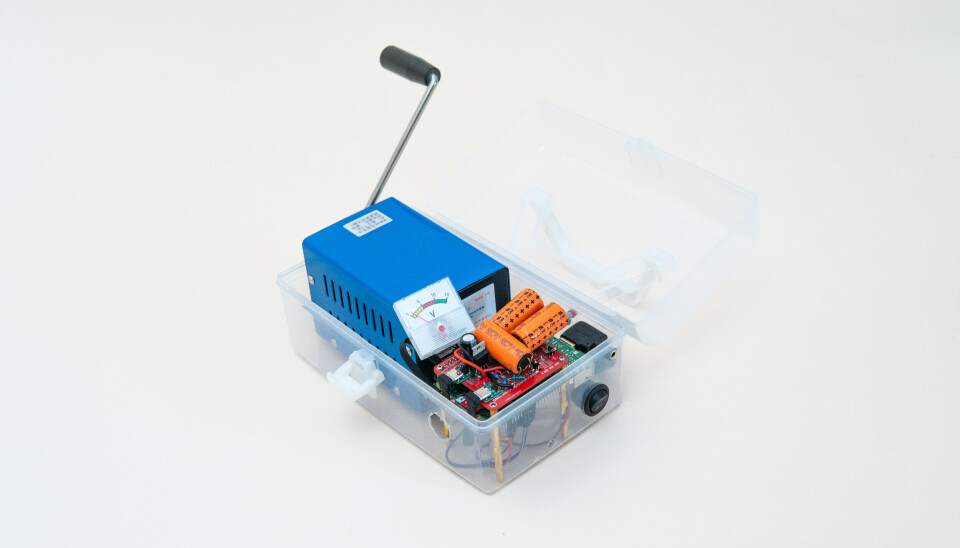 A version of CrankGPT in a transparent housing