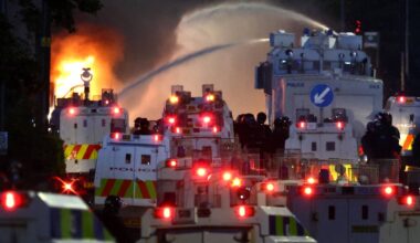 Northern Irish police use water cannon on second night of protests