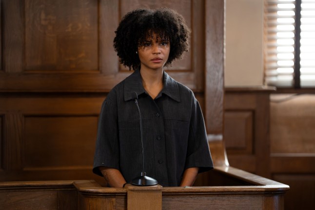 Jasmine Fisher stood in a court dock in EastEnders